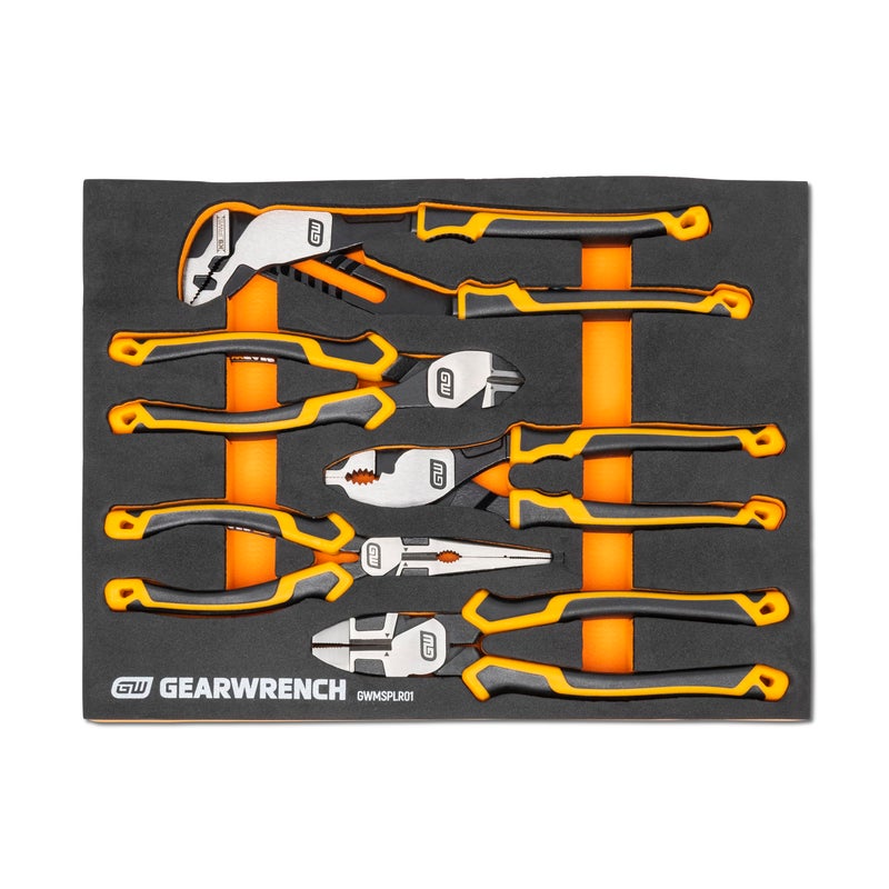 GEARWRENCH 5 Piece PITBULL Cushion Grip Pliers Set in Foam Storage Tray - GWMSPLR01 - Image 1
